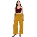 Florence Women's Crepe Palazzo Bottom (PZ-058-GO_Mustard_One Size)