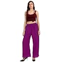 Florence Women's Crepe Palazzo Bottom (PZ-057-GO_Purple_One Size)