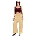 Florence Women's Pure Crepe Plain Crochet Work Solid Printed Palazzo