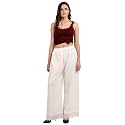 Florence Women's Crepe Palazzo Bottom (PZ-059-GO_Cream_One Size)