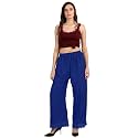 Florence Women's Pure Crepe Plain Crochet Work Solid Printed Palazzo