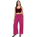 Florence Women's Pure Crepe Plain Crochet Work Solid Printed Palazzo