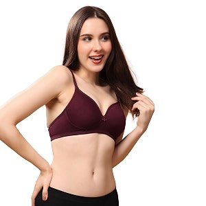 Floret Womens Convertible-Straps T-Shirt Bra Lightly Padded