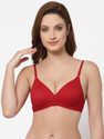 Floret Women T-Shirt Non Padded Bra Red
