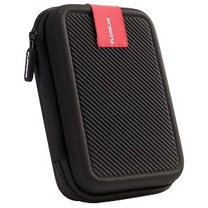 florican premium double padded shockproof external hard drive case for all 25-inch hard disks portable storage organizer bag for hdds earphone usb cables mobile charger