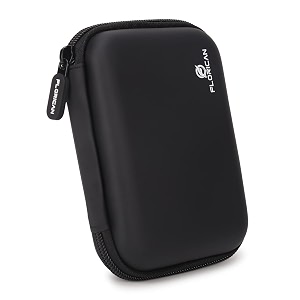 florican external hard drive case shell 25-inch hard drive portable storage organizer bag for earphone usb cable mobile charger hard disk - double padded wd seagate sony dell toshiba