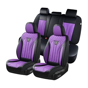florich automotive seat covers seat covers full set car seat protectors 5 seats purple amp black automotive seat covers fit for most cars trucks