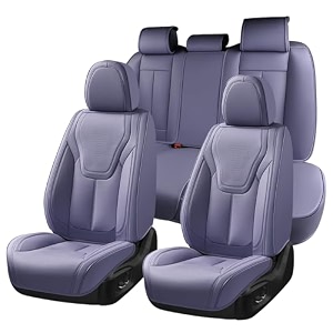florich car seat cover full set automotive seat covers luxury waterproof leather car seat protectors car seat cushions universal fit for most sedans suvs trucks - purple