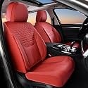 FLORICH Car Seat Covers for Front Seats, Universal Seat Cushion 2 Seats, Car Seat Protector Waterproof, Premium Leather Automotive Seat Covers for Most Cars, Sedans, SUVs, and Trucks-Red