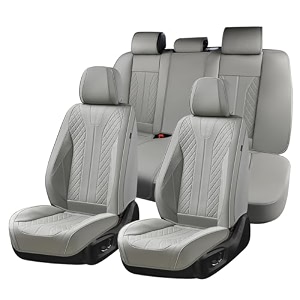 florich car seat covers full set leather seat cover for cars full coverage seat cover waterproof universal seat cover for cars seats protector cushion universal fit for most cars suv trucks gray