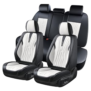 florich car seat covers full set leather seat covers for cars 5 seats waterproof car seat protectorautomotive seat covers amp accessories fit for suv sedan truck-blackampwhite