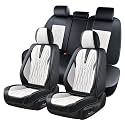 FLORICH Car Seat Covers Full Set, Leather Seat Covers for Cars 5 Seats, Waterproof Car Seat Protector,Automotive Seat Covers &amp; Accessories Fit for SUV Sedan Truck-Black&amp;White
