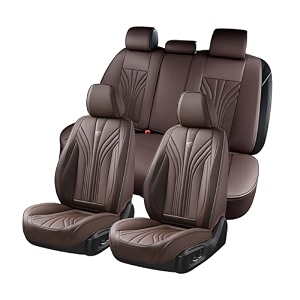 florich car seat covers leather seat covers full set 5 seats universal seat covers for cars waterproof automotive seat protectors coffee car seat cushions car accessories for most cars trucks suv