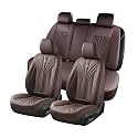 FLORICH Car Seat Covers, Leather Seat Covers Full Set, 5 Seats Universal Seat Covers for Cars, Waterproof Automotive Seat Protectors, Coffee Car Seat Cushions Car Accessories for Most Cars Trucks SUV