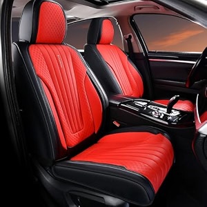 florich car seat covers premium leatherette car seat covers front seats waterproof leather seat protectors automotive seat protectors universal fit for most sedans cars suv trucks blackampred