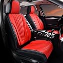 FLORICH Car Seat Covers, Premium Leatherette Car Seat Covers Front Seats, Waterproof Leather Seat Protectors, Automotive Seat Protectors Universal Fit for Most Sedans Cars SUV Trucks, Black&amp;Red
