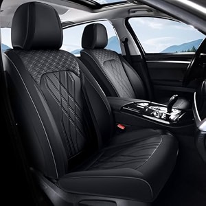 florich leather cars seat covers automotive seat cover front pair waterproof seat covers for car vehicle seat cushion protector universal fit for most cars trucks suvs black