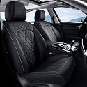 FLORICH Leather Cars Seat Covers Automotive Seat Cover Front Pair Waterproof Seat Covers for Car Vehicle Seat Cushion Protector Universal Fit for Most Cars Trucks SUVs, Black