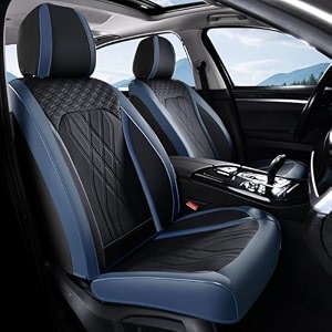 florich leather front car seat covers waterproof durable front seat protector for cars luxury breathable vehicle seat cover interior decoration universal fit for most car truck suv blueampblack