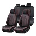FLORICH Leather Seat Covers Car Seat Cover Front and Rear Seat Cover 5 Seats Automotive Seat Covers Waterproof Seat Covers for Cars Universal Fit for Most Cars SUV Trucks, Black&Red Line