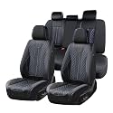 FLORICH Leather Seat Covers for Cars, Car Seat Cover Full Set Luxury Faux Leather Waterproof Seat Cover Full Coverage Seat Protector Universal Fit for Most Cars SUV Trucks, Black&amp;Blue Line