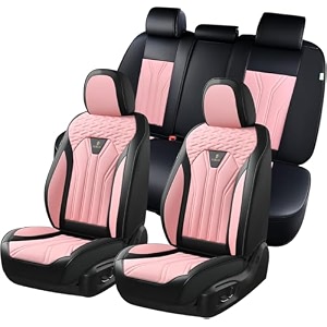 florich leather seat covers pink car seat covers full set car seat protectors 5 seats driver seat covers fit for most cars trucks suv