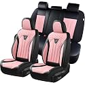 FLORICH Leather Seat Covers Pink Car Seat Covers Full Set Car Seat Protectors 5 Seats Driver Seat Covers Fit for Most Cars Trucks SUV