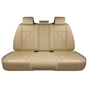 florich rear seat covers leather car seat covers waterproof back seat cover automotive seat covers universal seat cushion protector for most cars trucks suv-beige