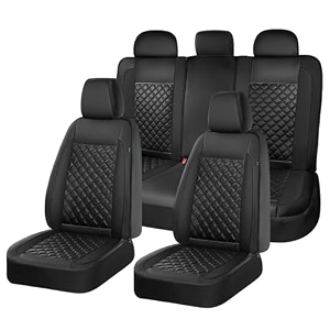 florich seat covers atomutive seat covers full sets waterproof seat cover for cars luxury leather universal seat cover accessories fit for most cars suv truck sedansblack