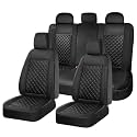 FLORICH Seat Covers, Atomutive Seat Covers Full Sets, Waterproof Seat Cover for Cars, Luxury Leather Universal Seat Cover Accessories Fit for Most Cars SUV Truck Sedans(Black)