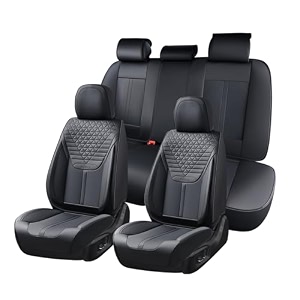 florich seat covers car seat covers full set luxury nappa leather seat covers breathable and waterproof car seat protector 5 seat automotive seat covers universal fit for most cars-coal black