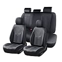 FLORICH Seat Covers, Car Seat Covers Full Set, Luxury Nappa Leather Seat Covers, Breathable and Waterproof Car Seat Protector 5 Seat, Automotive Seat Covers Universal Fit for Most Cars-Coal Black