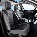 FLORICH Seat Covers, Car Seat Covers Front Seats, Luxury Nappa Leather Seat Covers, Breathable and Waterproof Car Seat Protector 2 Seat, Automotive Seat Covers Universal for Most Cars-Gray&amp;Black
