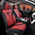 FLORICH Seat Covers for Cars, Waterproof Automotive Seat Covers, Leather Car Seat Covers 2 Pack, Universal Front Seat Cushion Protector for Most Cars Trucks SUV-Black&amp;Burgundy