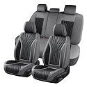 FLORICH Seat Covers, Front Leather Seat Covers, Car Seat Covers 2 PCS,Waterproof Seat Cover for Cars, Luxury Leatherette Gary Car Seat Cushion, Automotive Seat Covers for Sedan SUV Pick-up Truck