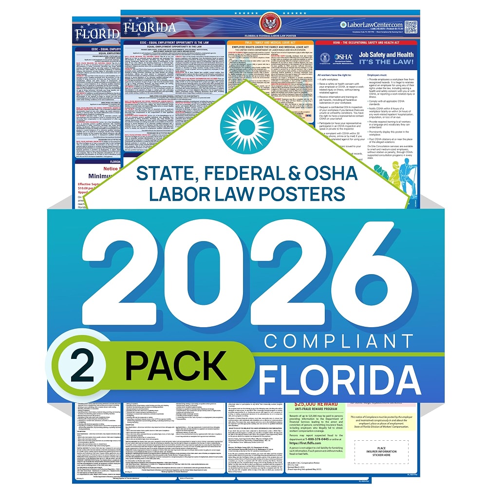 Florida 2026 Labor Law Poster - State & Federal Compliance - OSHA, EEOC ...