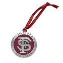 Florida State (FS) Ornament | Hand-Sculpted Christmas Tree Ornament | Intricately Crafted Metal Pewter Alma Mater Inlay
