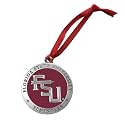 Florida State (FSU) Ornament Non-Dated | Hand-Sculpted Christmas Tree Ornament | Intricately Crafted Metal Pewter Alma Mater Inlay
