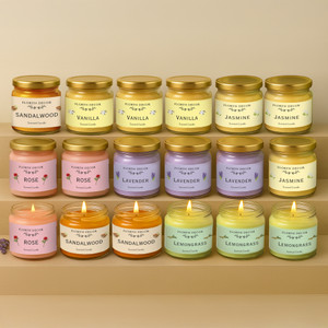 floryn decor jar scented candles gift set  scented candle set of 18  highly fragranced candles pack of 18 mini jars pack of 18 candle