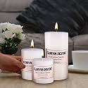 Floryn Decor Smokeless Unscented Pillar Candles Set of 3 – White Paraffin Wax Dinner, Home Decor &amp; Event Candles (3×6, 3×4, 3×3 inch)