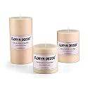 Floryn Decor Scented Pillar Candles for Home Decoration | Fragrance Candle Set of 3 Big Candles | Size- 3by 6, 3 by 4 &amp; 3 by 3 inches, Scent- Vanilla
