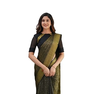 flosive mix color amp gold zari woven kanjivaram saree with blouse