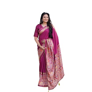flosive women39s beautiful dola silk woven border with zari blouse piece wine