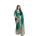 Flosive Women's Beautiful Dola silk Woven Border With Zari Blouse Piece (GREEN)