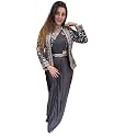 Flosive Women's Saree For And Girls Heavy Rangoli Silk Ready to Wear Saree With Embroidery Cording Work Koti Fully Stiched (BLACK)