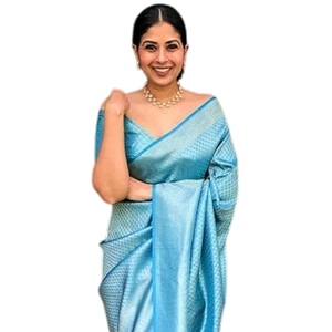 flosive women39s kanjivaram silk saree with handloom weaving work with blouse