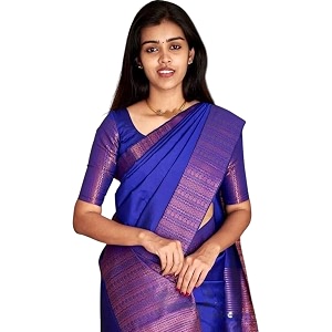 flosive women39s kanjivaram silk saree with handloom weaving work with blouse