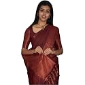 Flosive Women's Kanjivaram Silk Saree With Handloom Weaving Work With Blouse