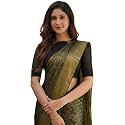Flosive Women's Kanjivaram Silk Saree With Handloom Weaving Work With Blouse