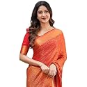 Flosive Women's Kanjivaram Silk Saree With Handloom Weaving Work With Blouse
